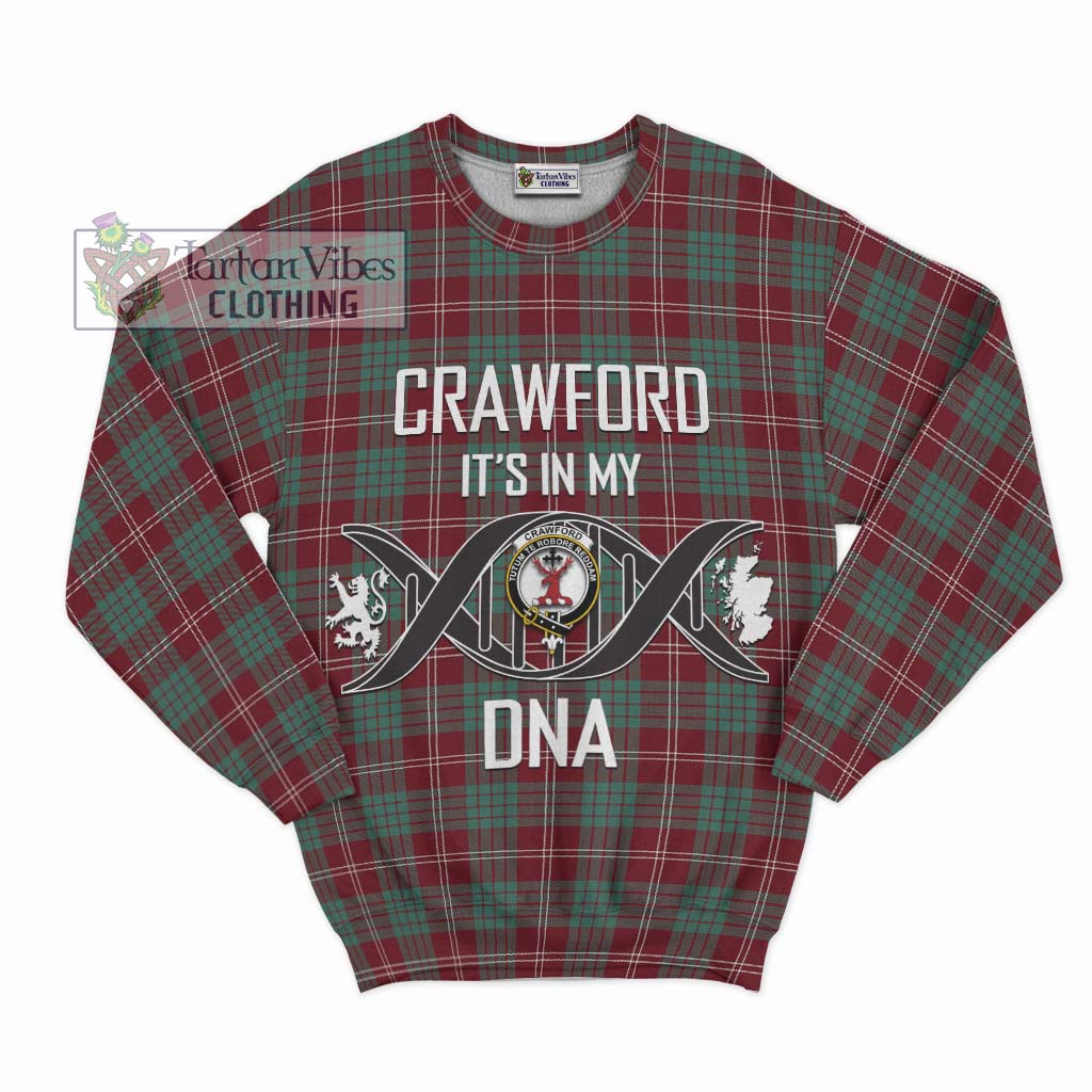 Tartan Vibes Clothing Crawford Modern Tartan Sweatshirt with Family Crest DNA In Me Style