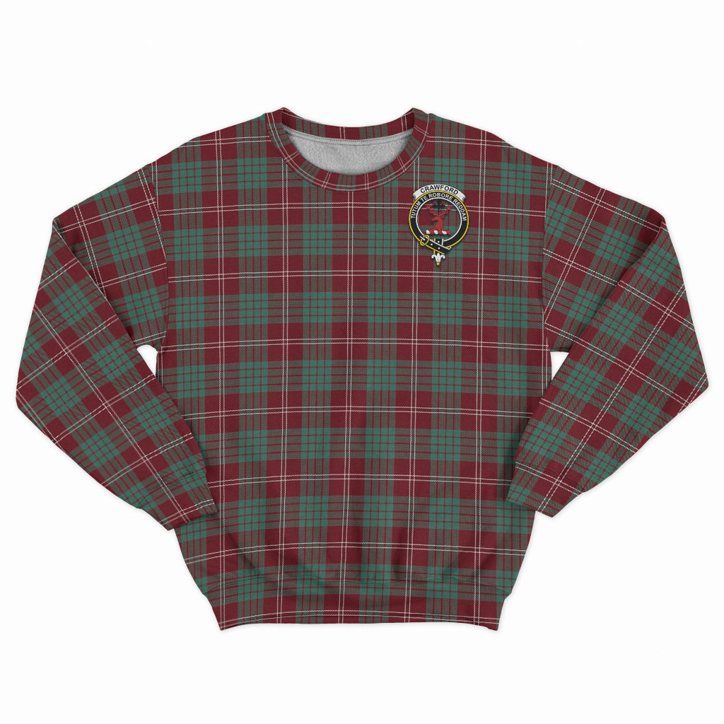 Crawford Modern Tartan Sweatshirt with Family Crest - Tartan Vibes Clothing