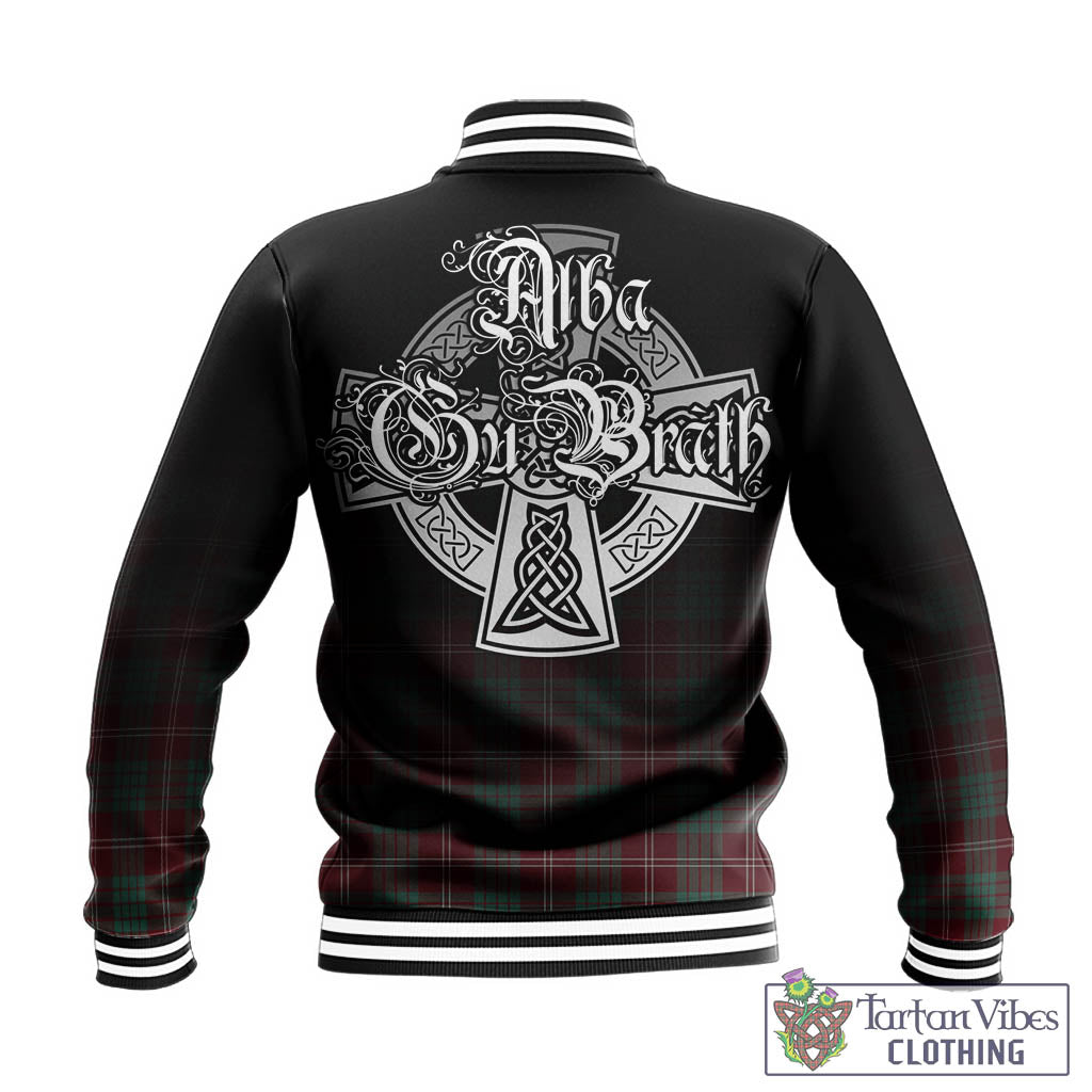 Tartan Vibes Clothing Crawford Modern Tartan Baseball Jacket Featuring Alba Gu Brath Family Crest Celtic Inspired