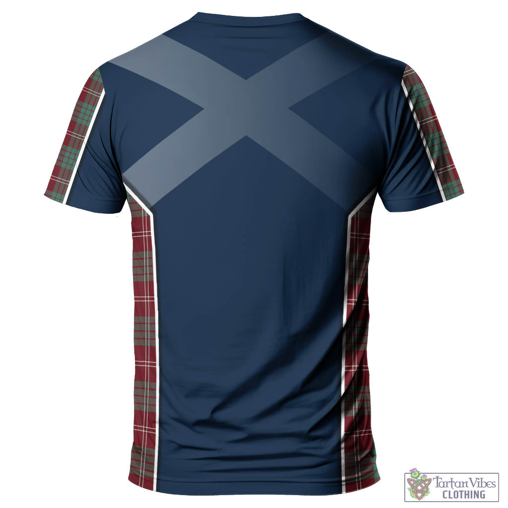 Tartan Vibes Clothing Crawford Modern Tartan T-Shirt with Family Crest and Scottish Thistle Vibes Sport Style