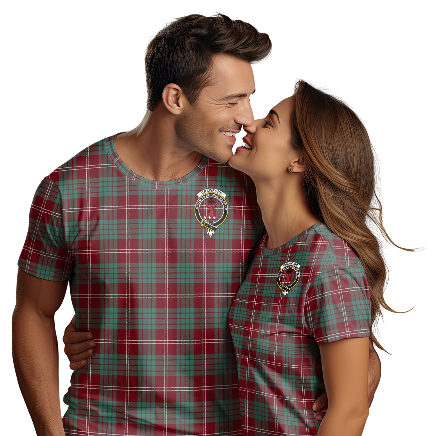 Crawford Modern Tartan T-Shirt with Family Crest - Tartan Vibes Clothing