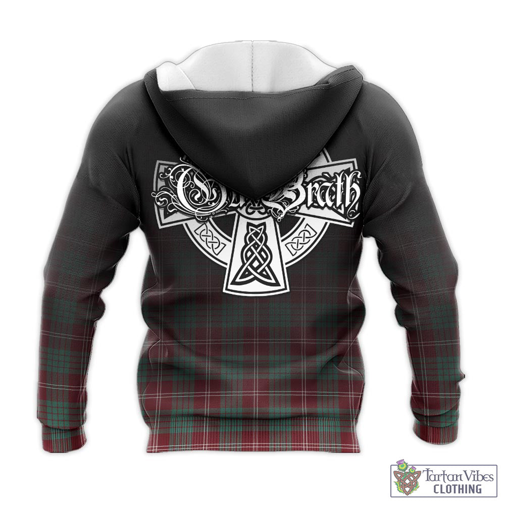 Tartan Vibes Clothing Crawford Modern Tartan Knitted Hoodie Featuring Alba Gu Brath Family Crest Celtic Inspired