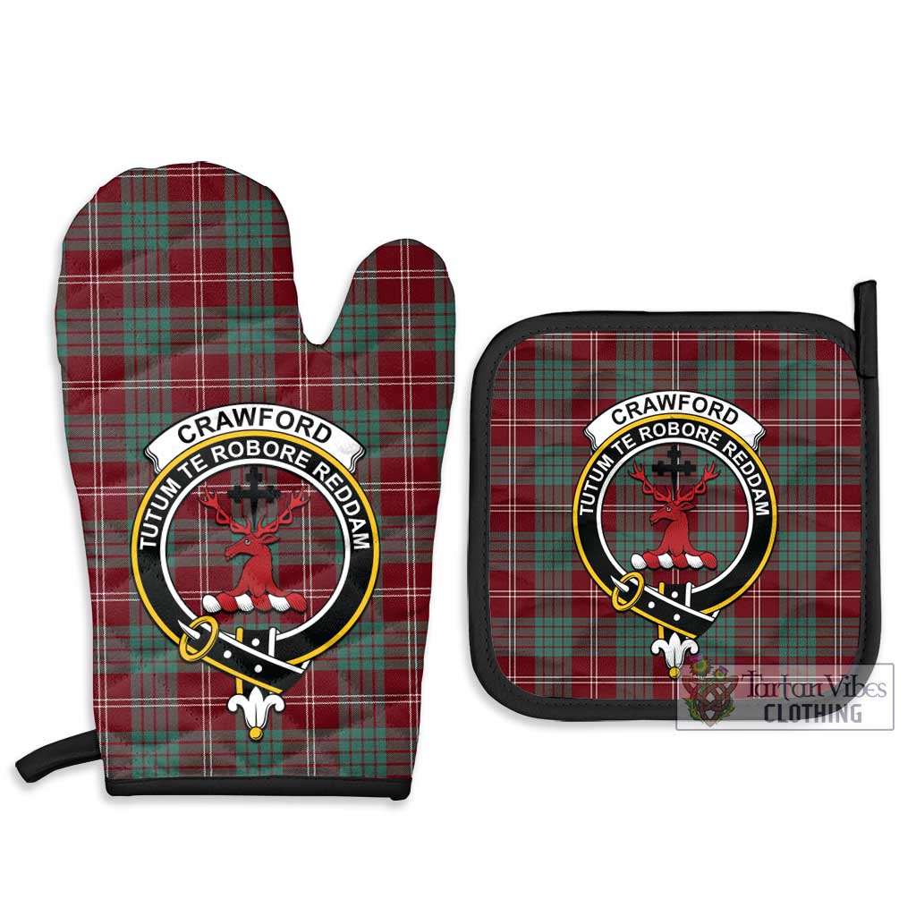 Tartan Vibes Clothing Crawford Modern Tartan Combo Oven Mitt & Pot-Holder with Family Crest