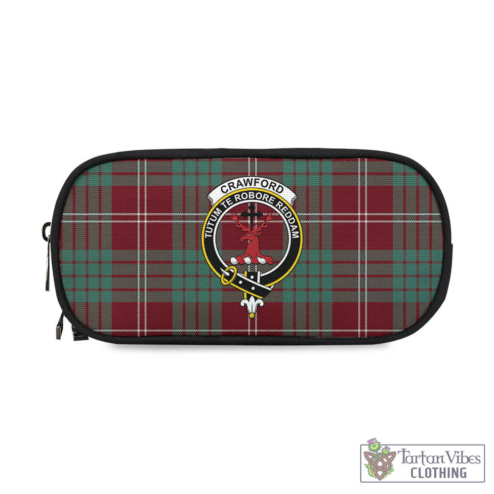 Tartan Vibes Clothing Crawford Modern Tartan Pen and Pencil Case with Family Crest