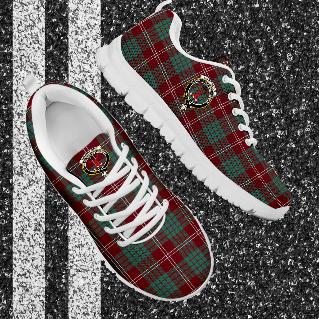 Crawford Modern Tartan Sneakers with Family Crest - Tartan Vibes Clothing