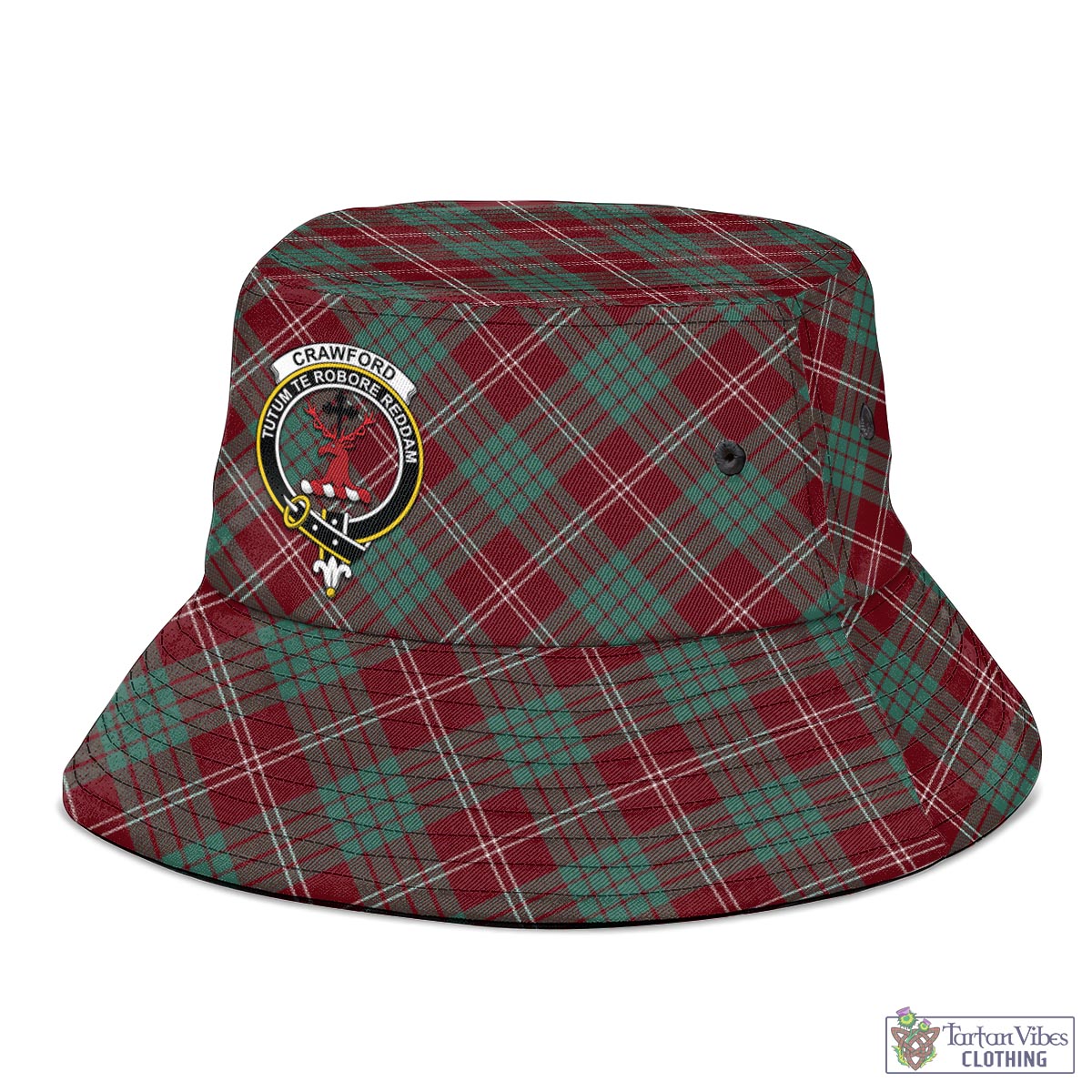 Tartan Vibes Clothing Crawford Modern Tartan Bucket Hat with Family Crest