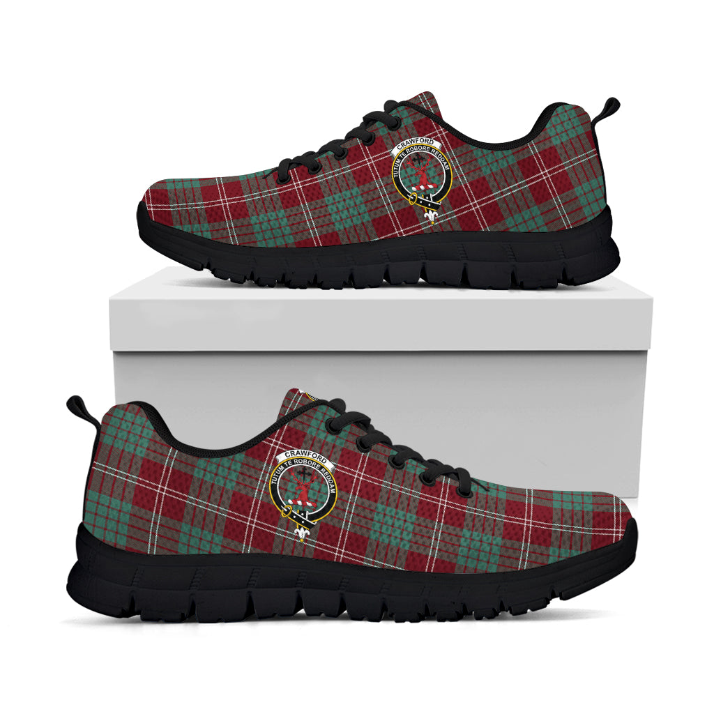 Crawford Modern Tartan Sneakers with Family Crest - Tartan Vibes Clothing