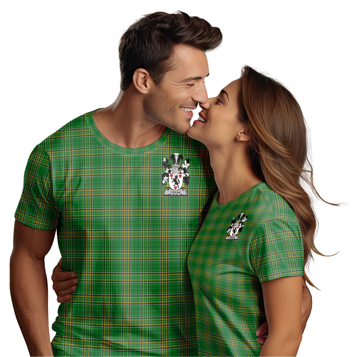 Tartan Vibes Clothing Crean Ireland Clan Tartan T-Shirt with Family Seal