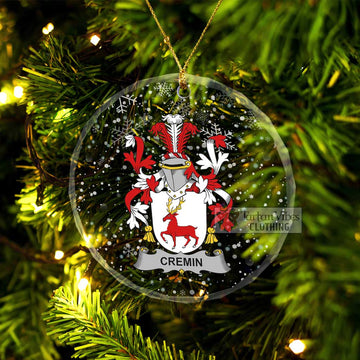 Cremin Irish Clan Christmas Glass Ornament with Coat of Arms