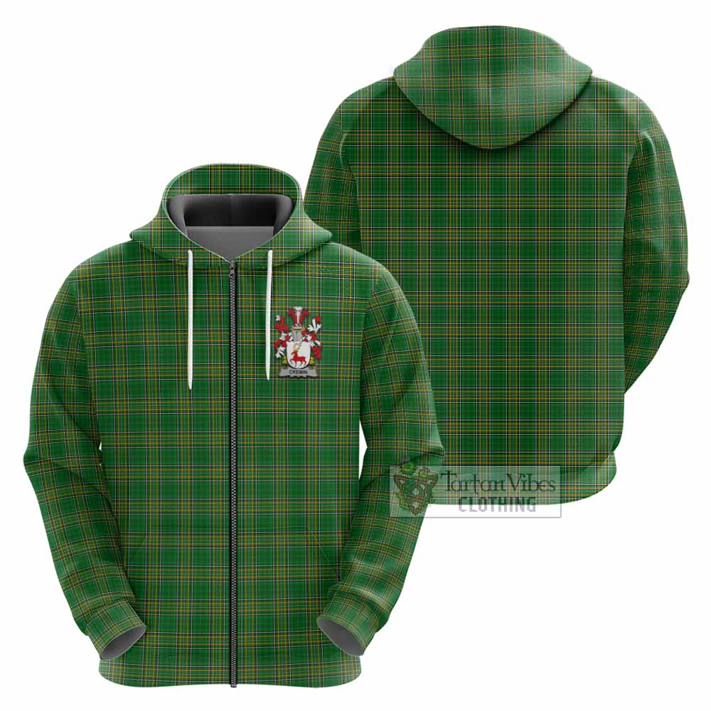 Cremin Irish Clan Tartan Hoodie with Coat of Arms