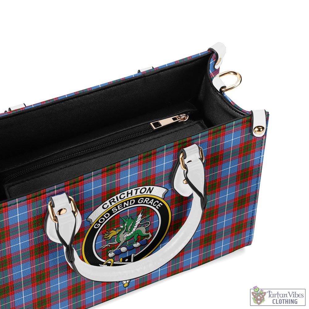 Tartan Vibes Clothing Crichton Tartan Luxury Leather Handbags with Family Crest