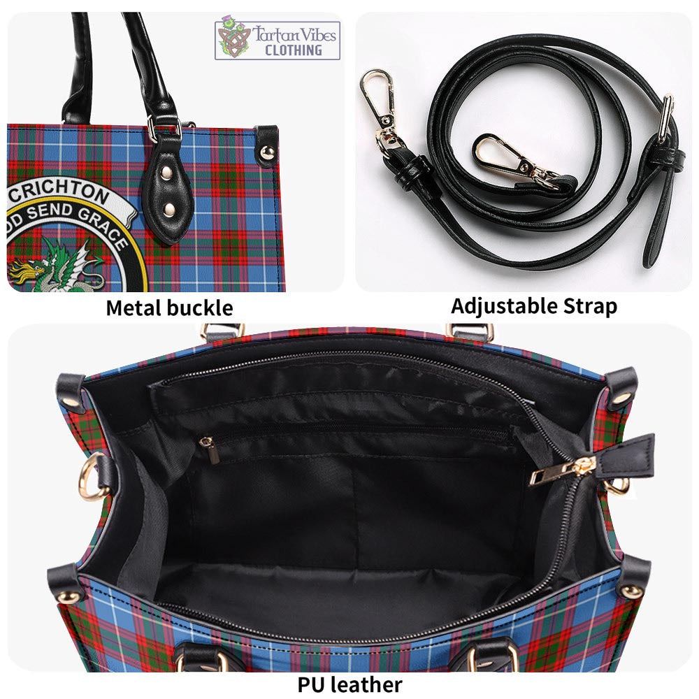 Tartan Vibes Clothing Crichton Tartan Luxury Leather Handbags with Family Crest