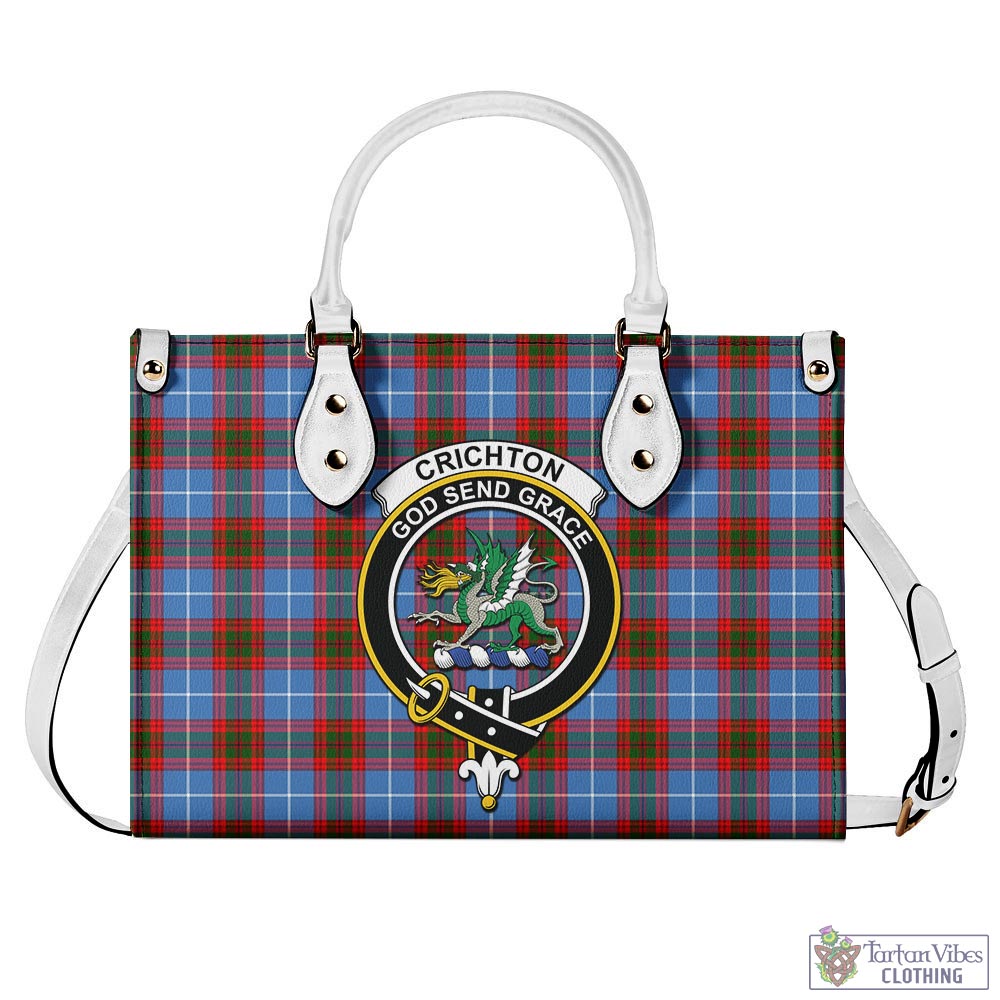 Tartan Vibes Clothing Crichton Tartan Luxury Leather Handbags with Family Crest