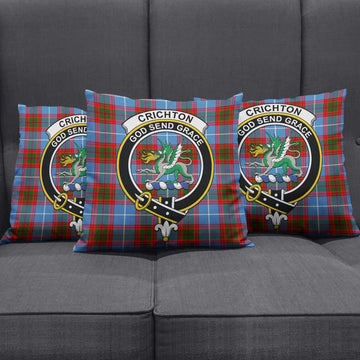 Crichton (Crighton) Tartan Pillow Cover with Family Crest