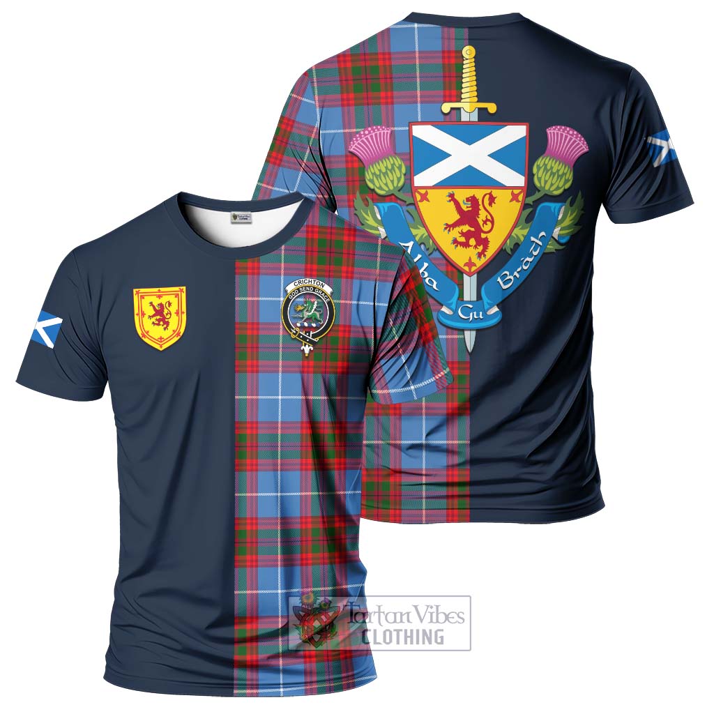 Tartan Vibes Clothing Crichton Tartan T-Shirt Alba with Scottish Lion Royal Arm Half Style