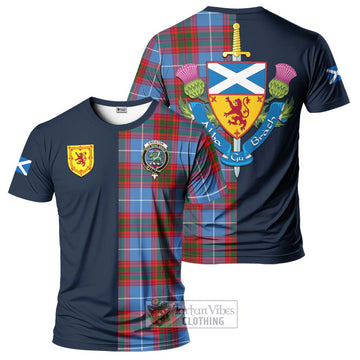 Crichton (Crighton) Tartan T-Shirt Alba with Scottish Lion Royal Arm Half Style