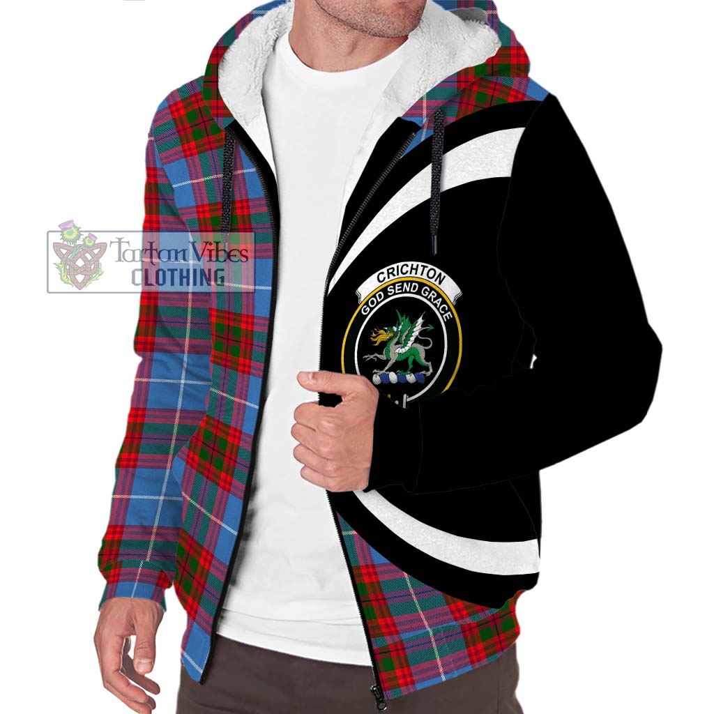 Tartan Vibes Clothing Crichton Tartan Sherpa Hoodie with Family Crest Circle Style