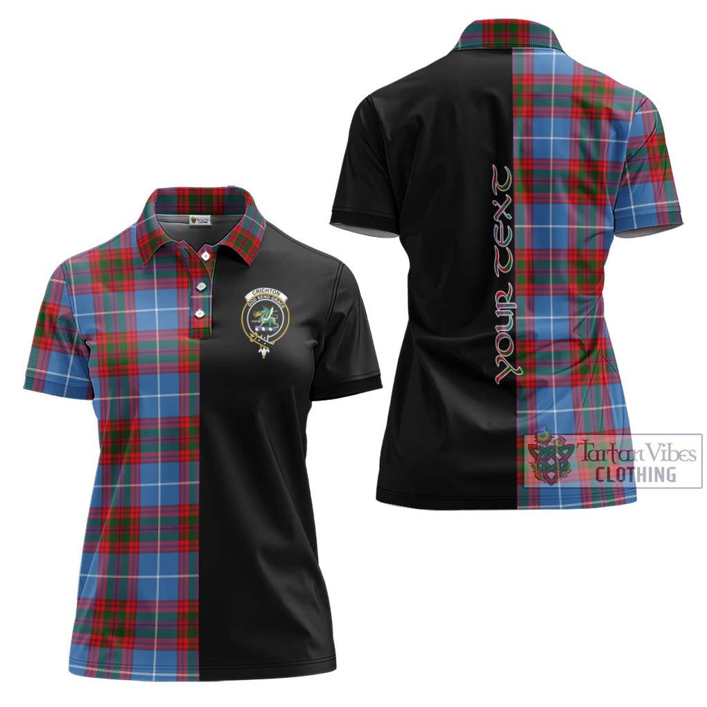 Crichton (Crighton) Tartan Women's Polo Shirt with Family Crest and Half Of Me Style Women - Tartanvibesclothing Shop