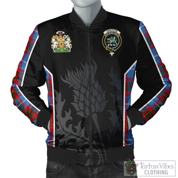 Crichton (Crighton) Tartan Bomber Jacket with Family Crest and Scottish Thistle Vibes Sport Style