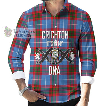 Crichton (Crighton) Tartan Long Sleeve Button Shirt with Family Crest DNA In Me Style