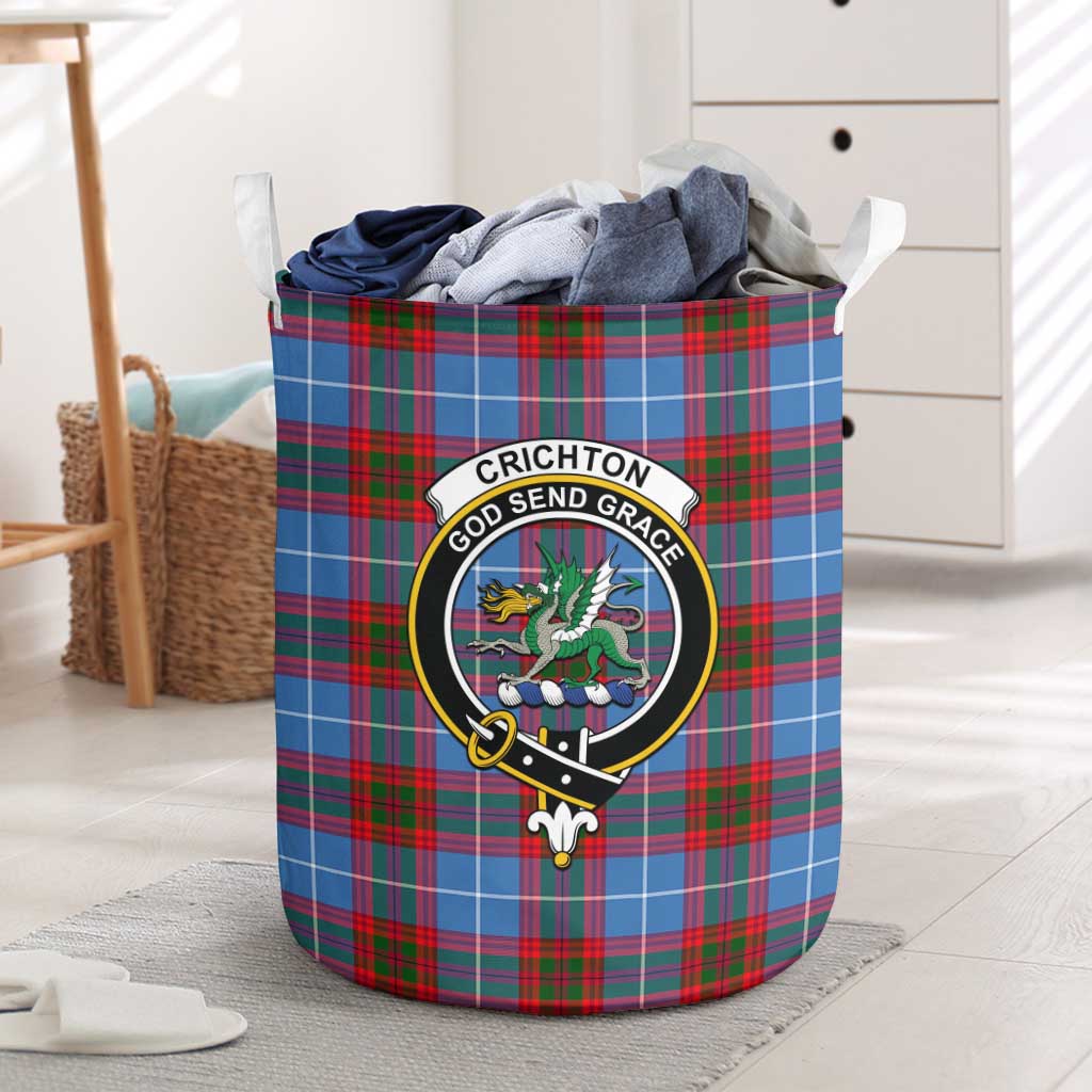 Tartan Vibes Clothing Crichton Tartan Laundry Basket with Family Crest