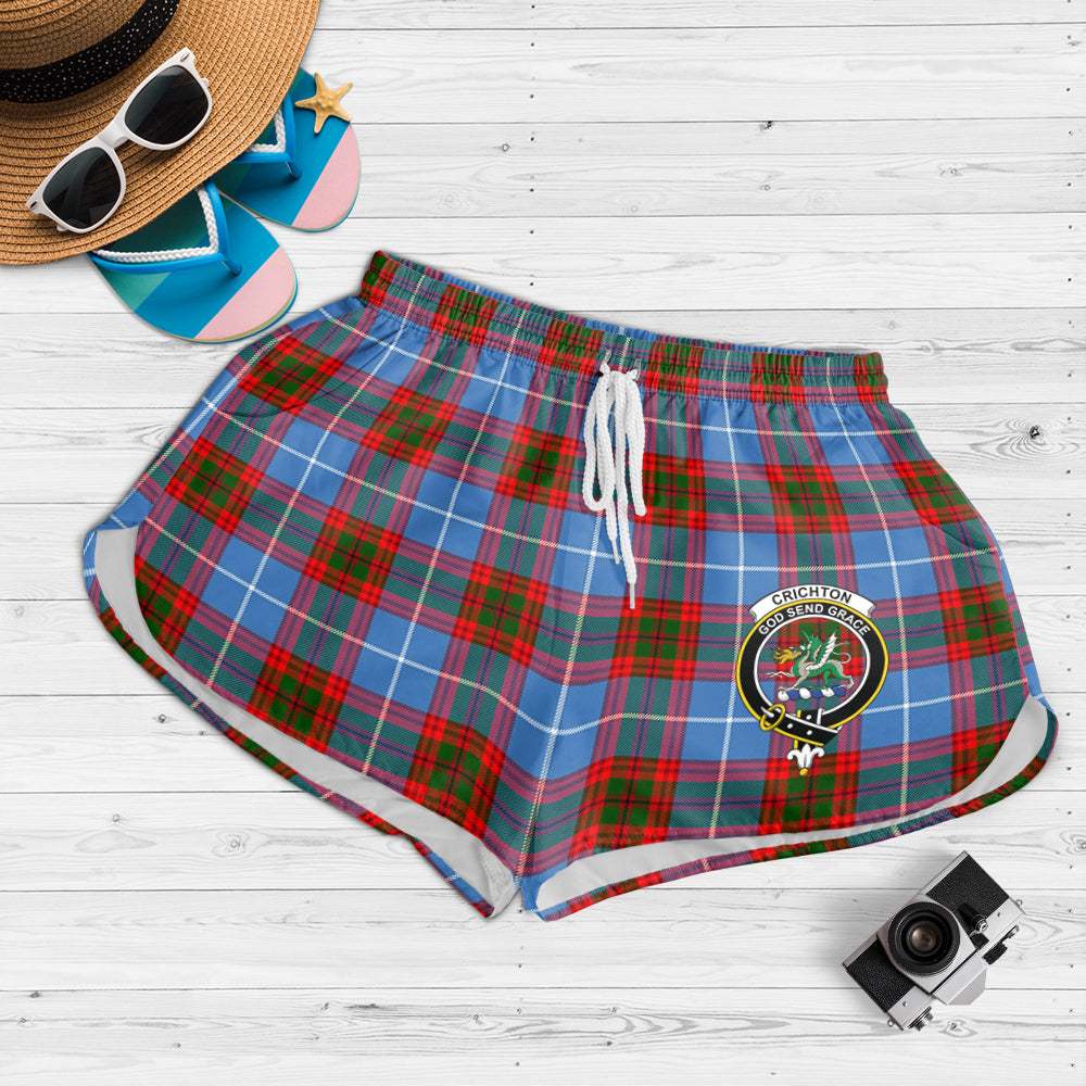 crichton-tartan-womens-shorts-with-family-crest