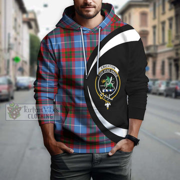 Crichton Tartan Hoodie with Family Crest Circle Style