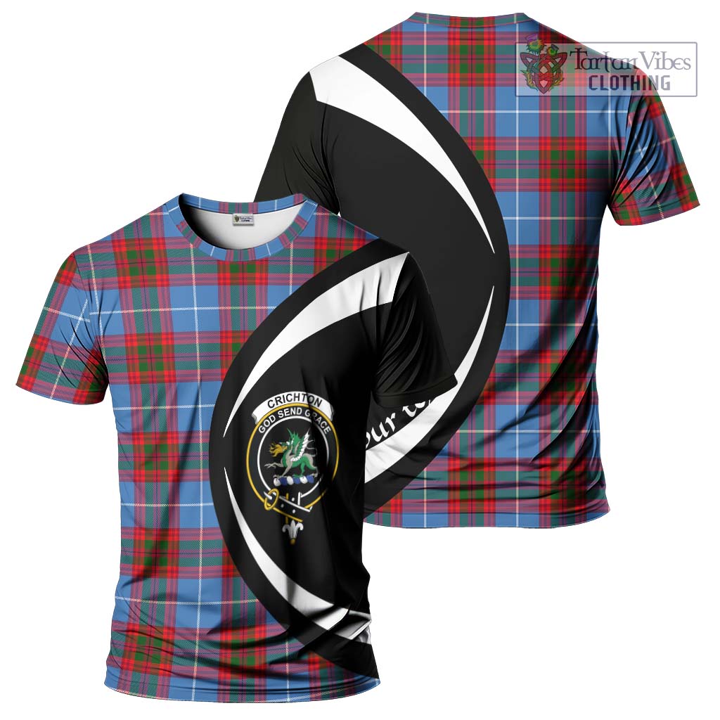 Tartan Vibes Clothing Crichton Tartan T-Shirt with Family Crest Circle Style