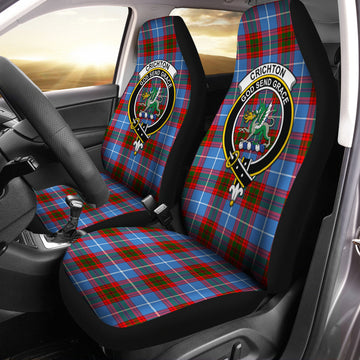 Crichton (Crighton) Tartan Car Seat Cover with Family Crest