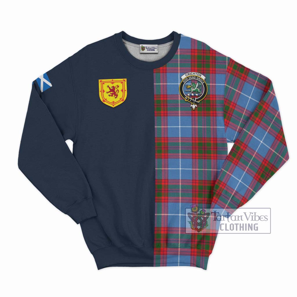 Tartan Vibes Clothing Crichton Tartan Sweatshirt with Scottish Lion Royal Arm Half Style