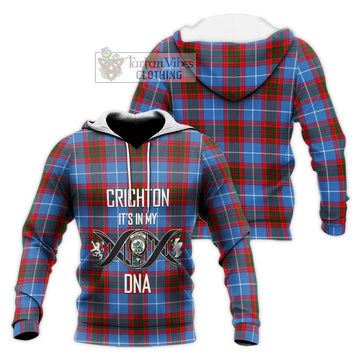 Crichton (Crighton) Tartan Knitted Hoodie with Family Crest DNA In Me Style