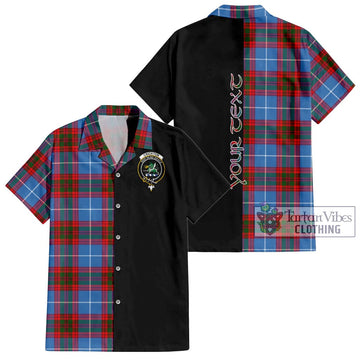 Crichton (Crighton) Tartan Short Sleeve Button Shirt with Family Crest and Half Of Me Style