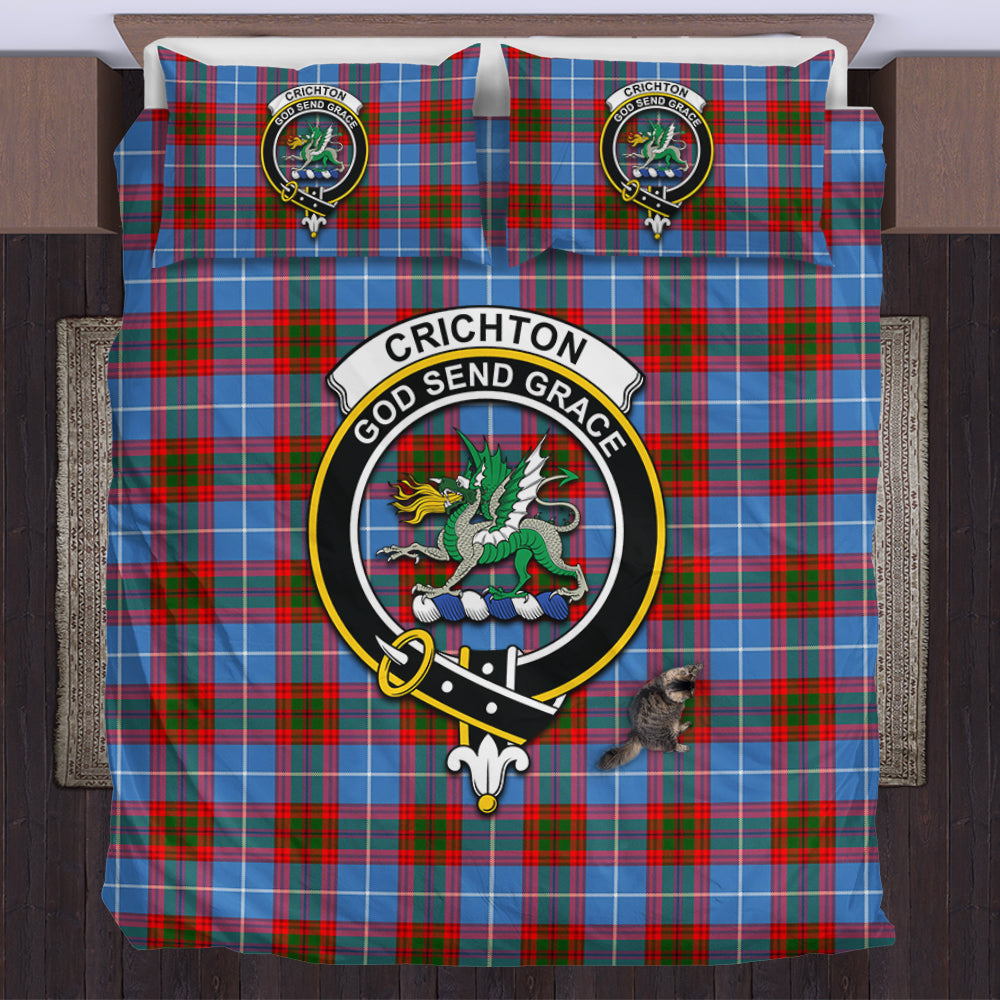 Crichton (Crighton) Tartan Bedding Set with Family Crest UK Bedding Set - Tartan Vibes Clothing