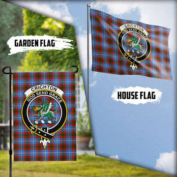 Crichton (Crighton) Tartan Flag with Family Crest