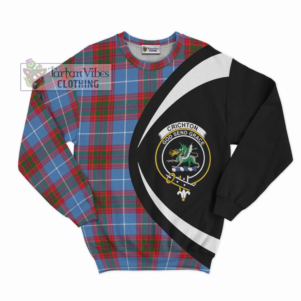 Tartan Vibes Clothing Crichton Tartan Sweatshirt with Family Crest Circle Style