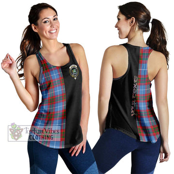 Crichton (Crighton) Tartan Women's Racerback Tanks with Family Crest and Half Of Me Style