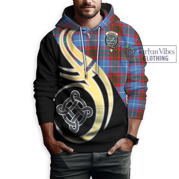 Crichton (Crighton) Tartan Hoodie with Family Crest and Celtic Symbol Style