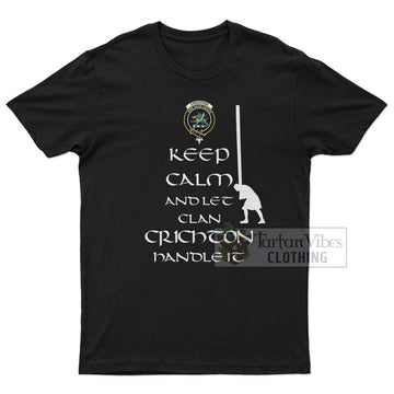 Crichton Clan Men's T-Shirt: Keep Calm and Let the Clan Handle It  Caber Toss Highland Games Style
