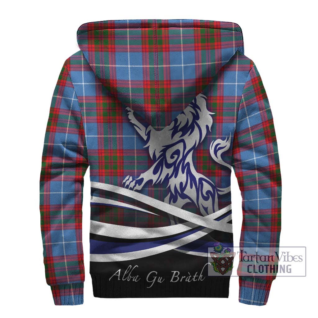 Tartan Vibes Clothing Crichton Tartan Sherpa Hoodie with Alba Gu Brath Regal Lion Emblem