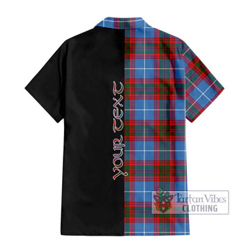 Crichton (Crighton) Tartan Short Sleeve Button Shirt with Family Crest and Half Of Me Style