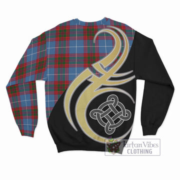 Crichton (Crighton) Tartan Sweatshirt with Family Crest and Celtic Symbol Style