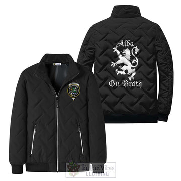 Crichton Family Crest Padded Cotton Jacket Lion Rampant Alba Gu Brath Style