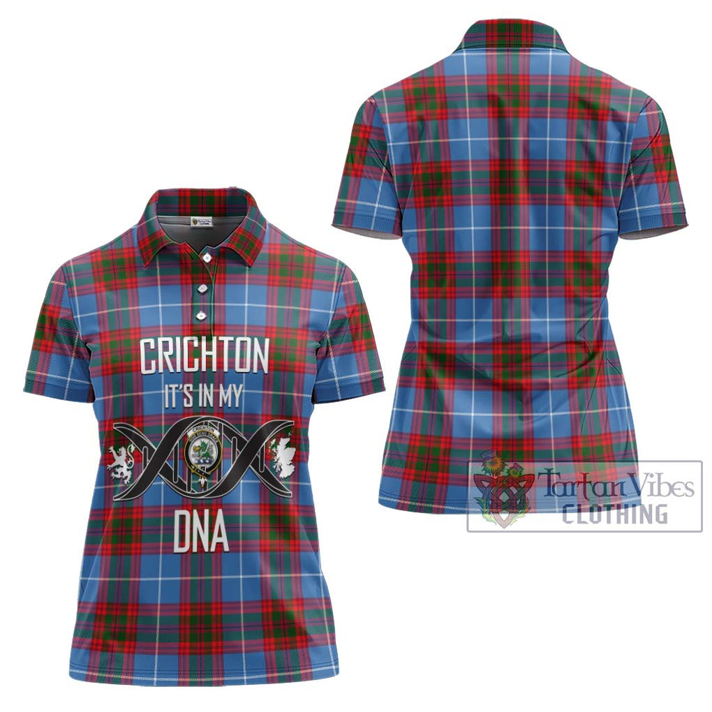 Crichton (Crighton) Tartan Women's Polo Shirt with Family Crest DNA In Me Style - Tartanvibesclothing Shop