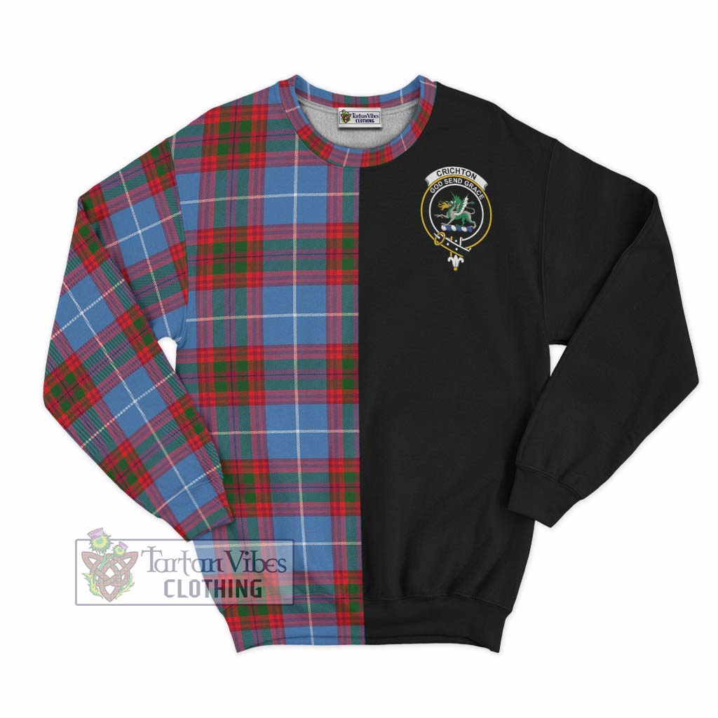 Tartan Vibes Clothing Crichton Tartan Sweatshirt with Family Crest and Half Of Me Style