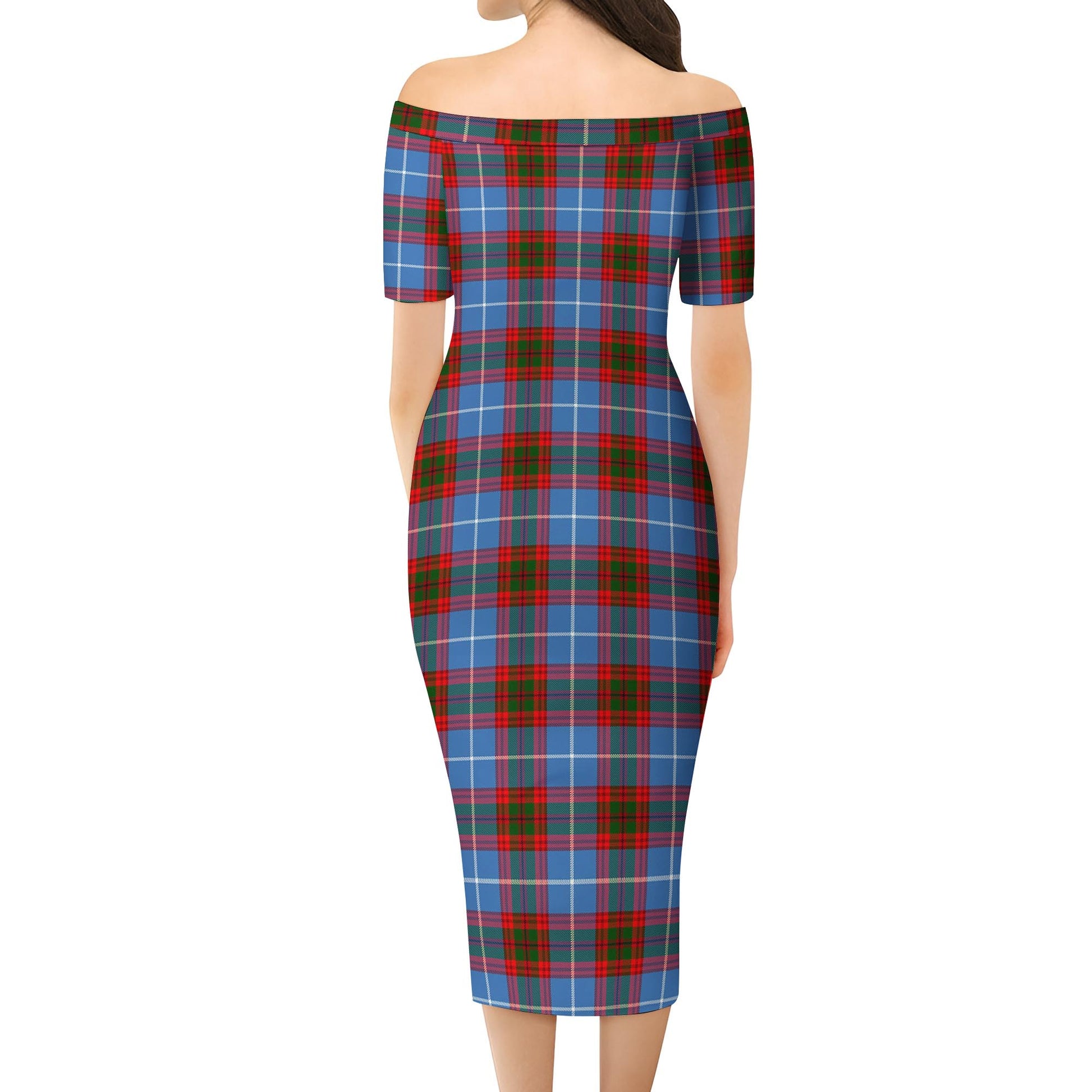 Crichton Tartan Off Shoulder Lady Dress - Tartanvibesclothing