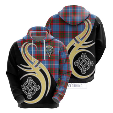 Crichton (Crighton) Tartan Hoodie with Family Crest and Celtic Symbol Style