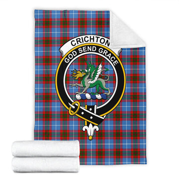 Crichton (Crighton) Tartan Blanket with Family Crest