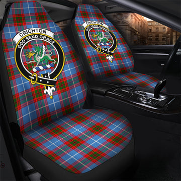 Crichton (Crighton) Tartan Car Seat Cover with Family Crest