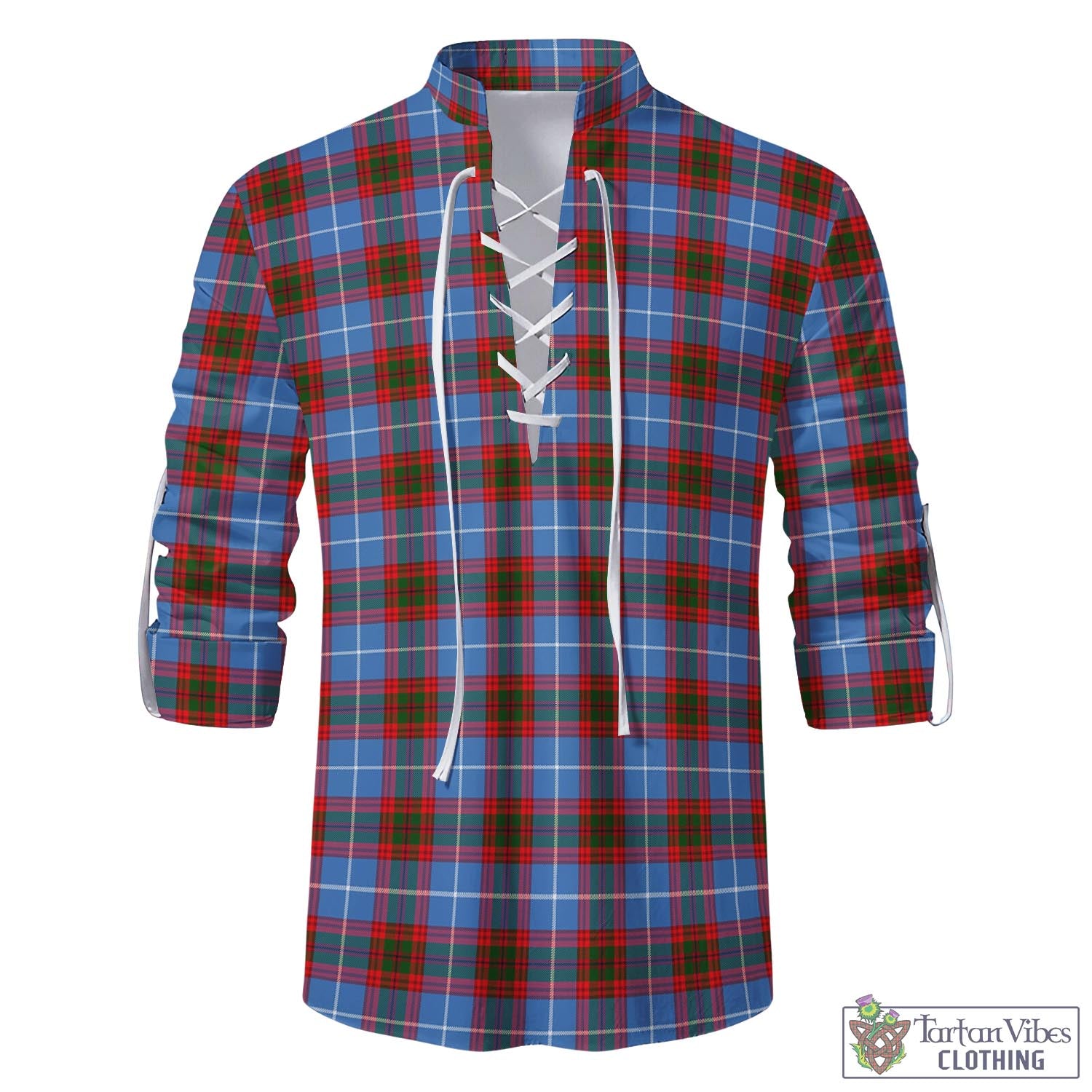 Tartan Vibes Clothing Crichton Tartan Men's Scottish Traditional Jacobite Ghillie Kilt Shirt