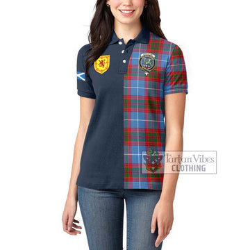 Crichton (Crighton) Tartan Women's Polo Shirt with Scottish Lion Royal Arm Half Style